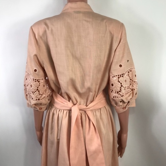 Brownstone Studio Vintage Peach Cut-out Midi Dress - Picture 4 of 8